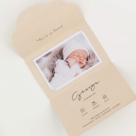 geboortekaartje jongen pocketfold foto vorm origineel